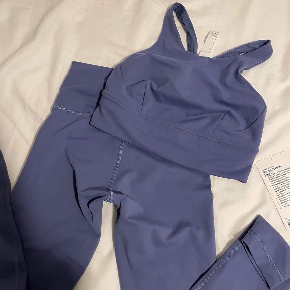Lululemon Wunder Train Water Drop Matching Set Size 4 EUC